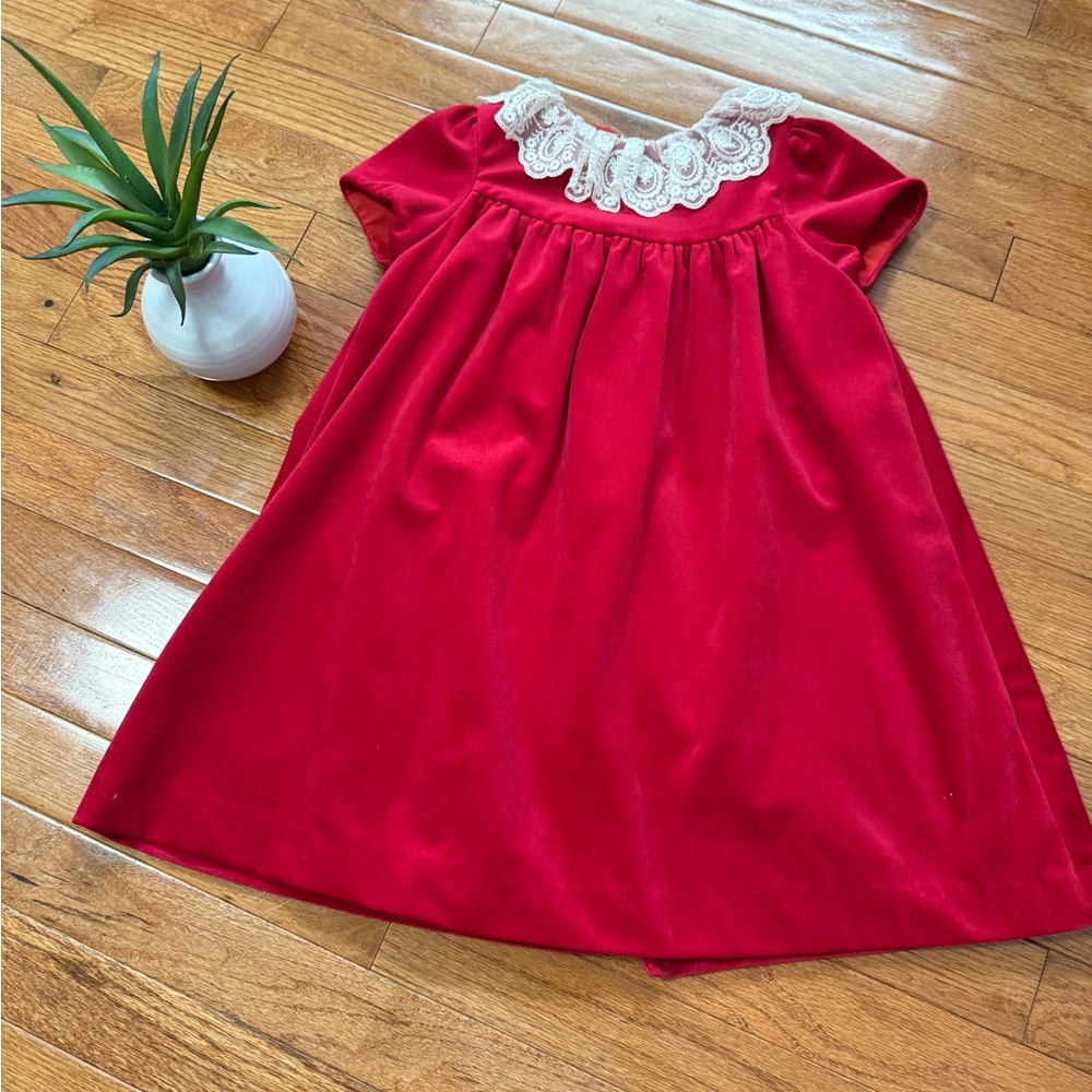 Luli & Me Scarlet Dress with Lace Detail